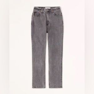 Abercrombie & Fitch Curve Love Ultra High Rise Ankle Straight Jean